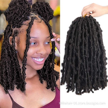 14inch Butterfly locs h  Distressed Butterfly Locs Crochet Hair Butterfly Bob Faux Locs Crochet Braids Hair Black Messy Soft